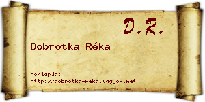Dobrotka Réka névjegykártya